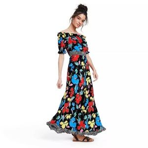 RIXO X Target black floral maxi dress